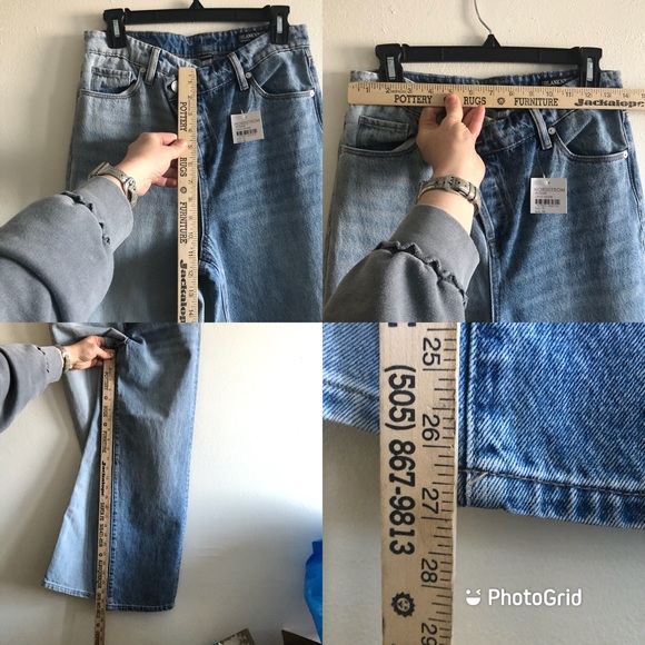 Blank NYC Overlap Baxter Ribcage Straight Jeans Two Tone - Picture 12 of 13